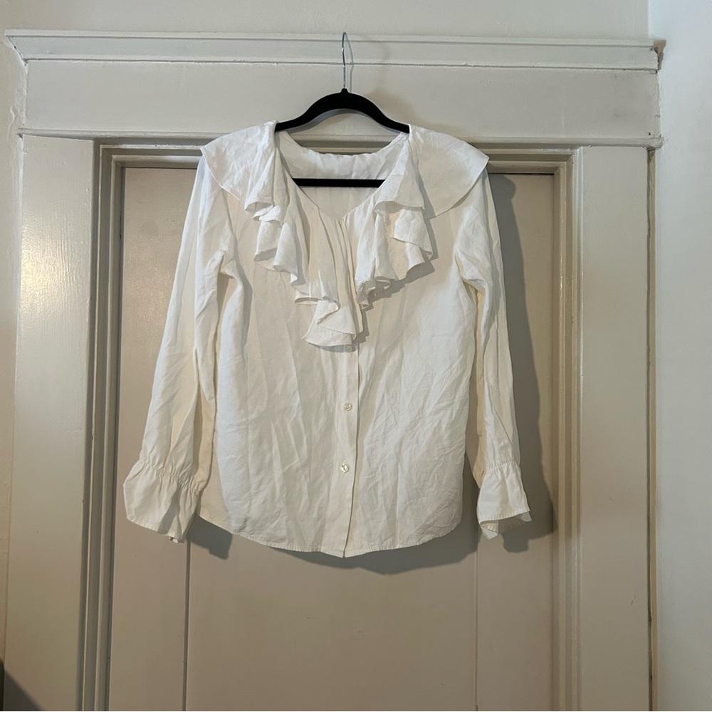 Vintage Ruffle Long Sleeve Blouse